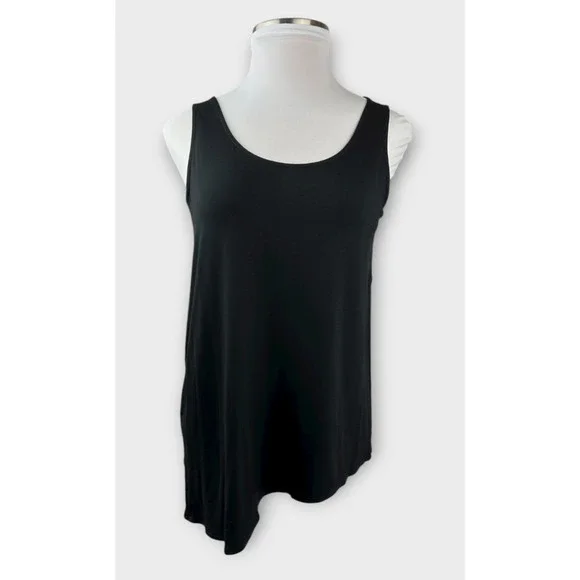 Eileen Fisher Asymmetrical Viscose Jersey Crew Neck Sleeveless Tank Top Size XL - Picture 8 of 11
